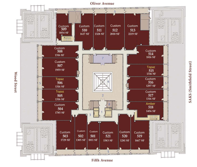 Piatt Place 5th Floor Plan